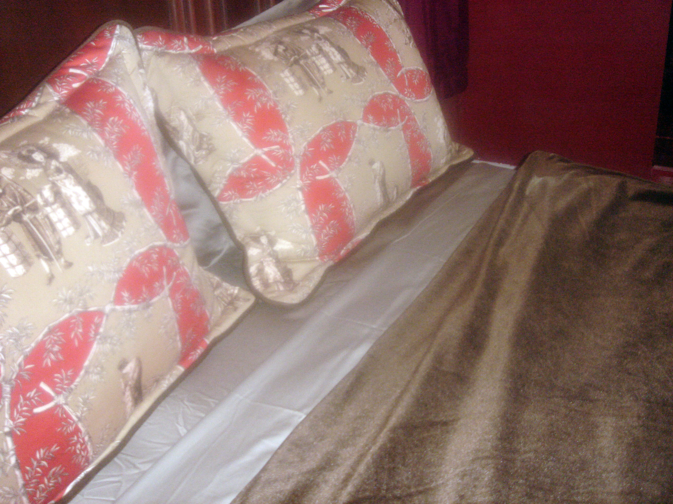 Percy Herold's custom duvet cover for his reproduction 18th century Victorian Bed